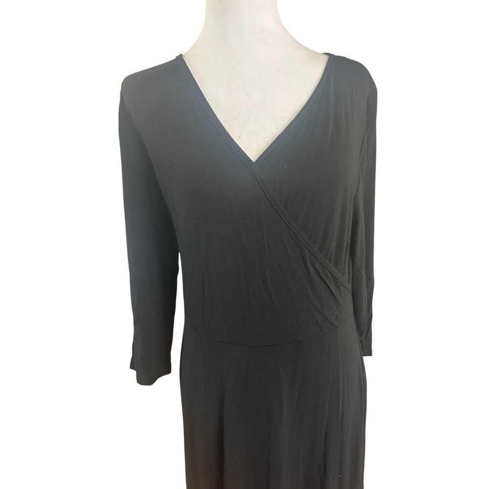 Aphratti NWOT Black Maxi Dress SZ L V Neck Party, Casual Comfy, Travel - Picture 2 of 7